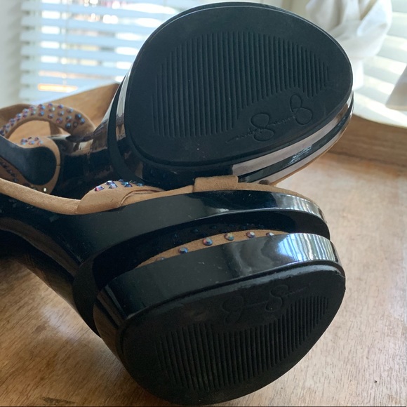 New Tan Suede/Rhinestone Double Platform Sandal - Picture 7 of 7